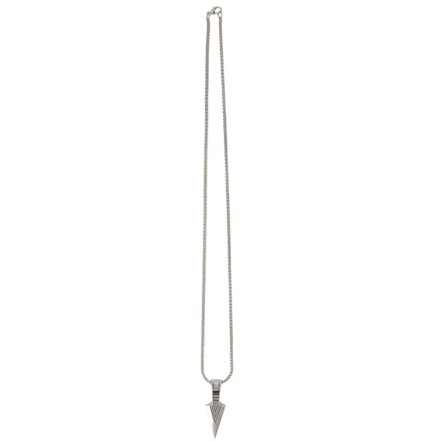 Arrowhead Pendant Necklace Alloy Vintage Spear Point Chain Pendant Necklace for MenSilver