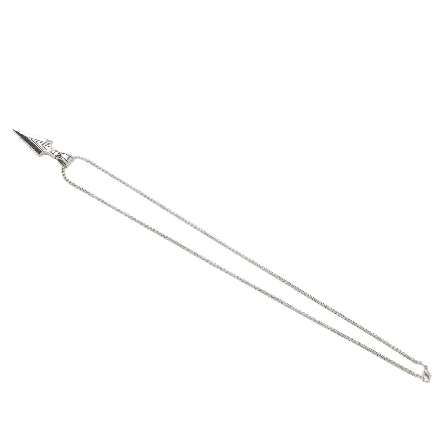 Arrowhead Pendant Necklace Alloy Vintage Spear Point Chain Pendant Necklace for MenSilver