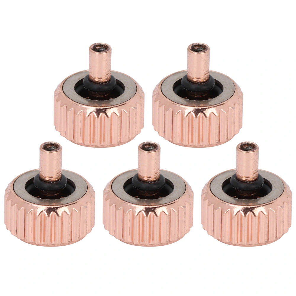 5pcs Professional Replacement Watch Crown Rose Gold Watch Crown Repairing Accessory4.5mm / 0.18in