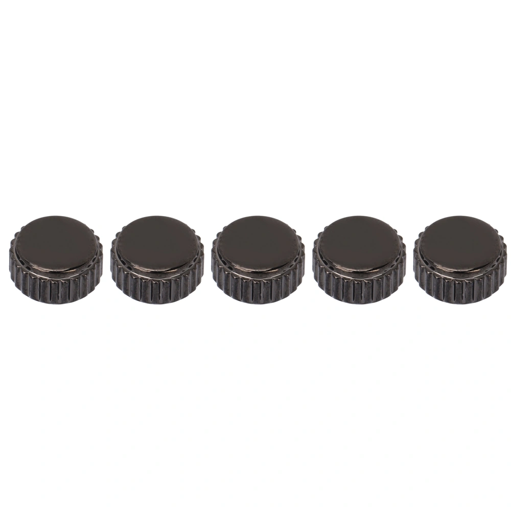 5pcs Steel Watch Crown Watch Head Watchmaker Repairing Parts Replacement Accessories Black6.5mm / 0.26in