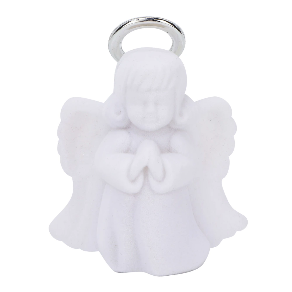 Jewelry Box Portable Cute Angel Shaped Clamshell Earrings Necklace Gift Storage Case White