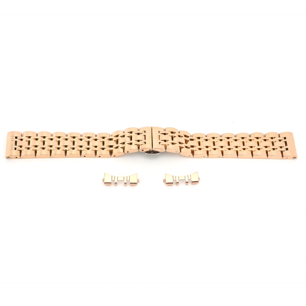 Watch Bracelet Stainless Steel Watch Strap Replacement Adjustable Length Watch Band Rose Gold 21mm / 0.83in