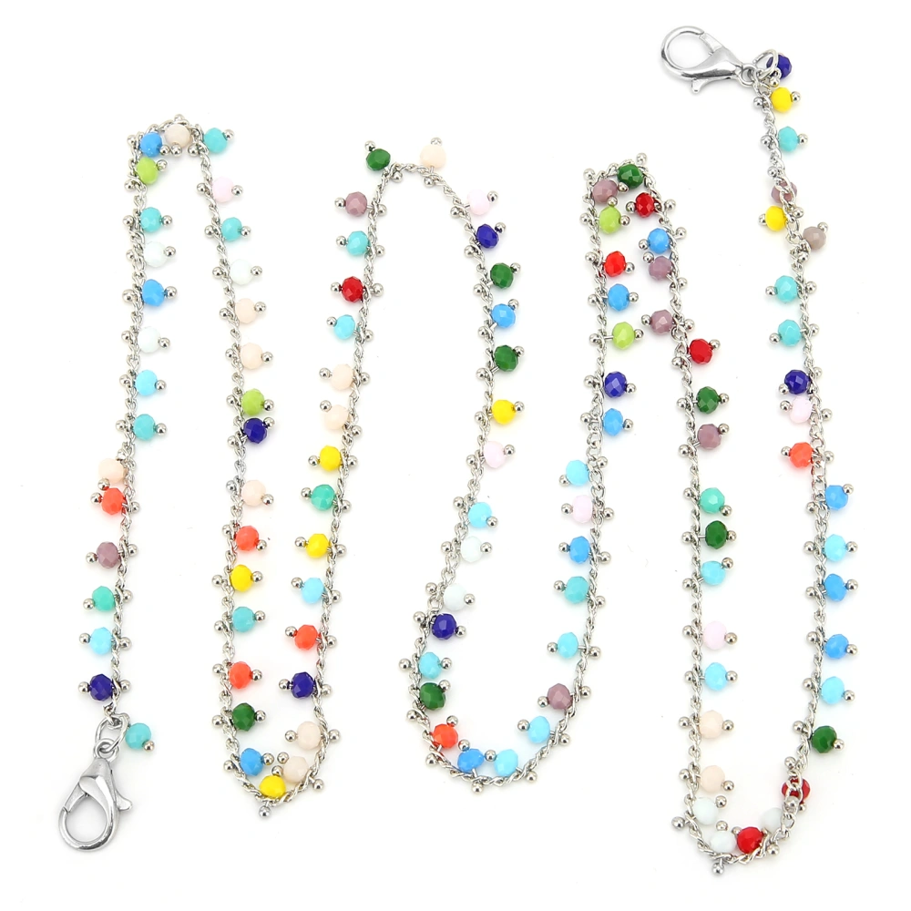 Lanyard Chain Necklace Strap Colorful Beaded Lanyard Face Cover Holder Eyeglasses Strap