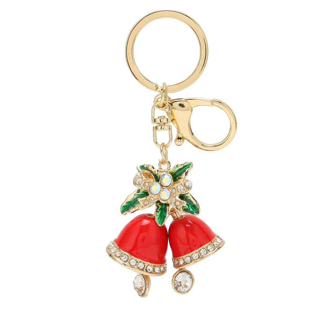 Christmas Red Bell Key Ring Chain Alloy Christmas Car Key Ring Charm Pendant Gifts