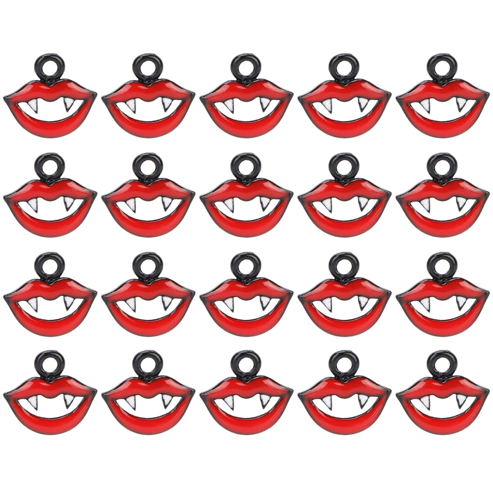 20pcs Alloy Lip Pendants DIY Halloween Pendant for Bracelet Necklace Jewelry Making