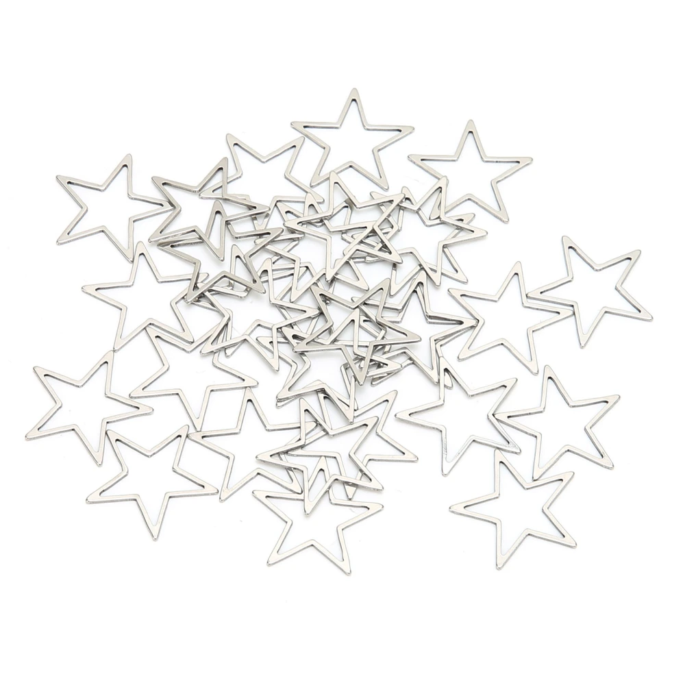 Jewelry Making Resin Craft Bezel Stainless Steel DIY Open Bezels Hollow Frame PendantStar Shape 30pcs L