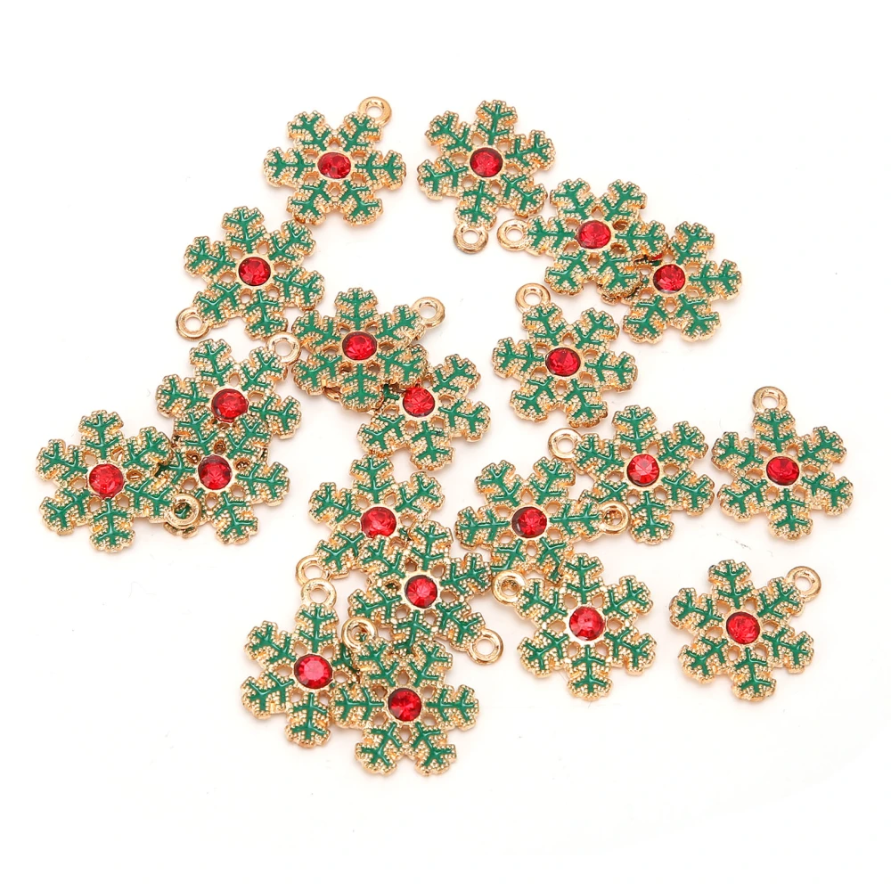 20 Pcs Alloy Christmas Charm Pendant Cute Pendants Jewelry Accessories for DIY CraftingSnowflake