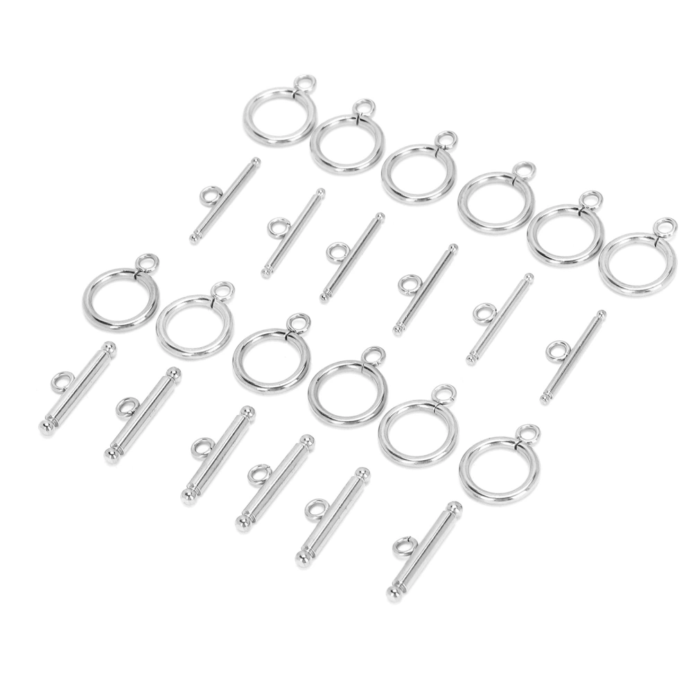 Necklace Bracelet DIY Round Toggle Clasps TBar Clasps for Jewelry Making Steel Color