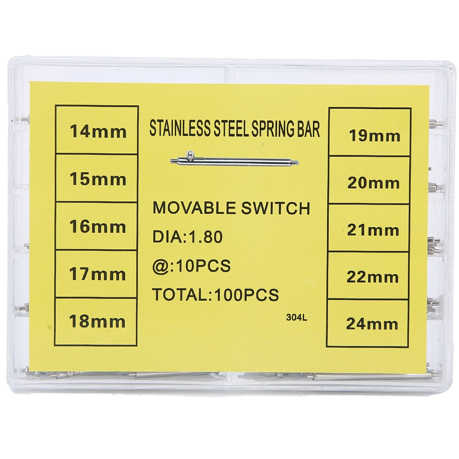 1.8mm / 0.07in Thickness Quick Release Spring Bars Strap Link Pins Watch Repair Tool
