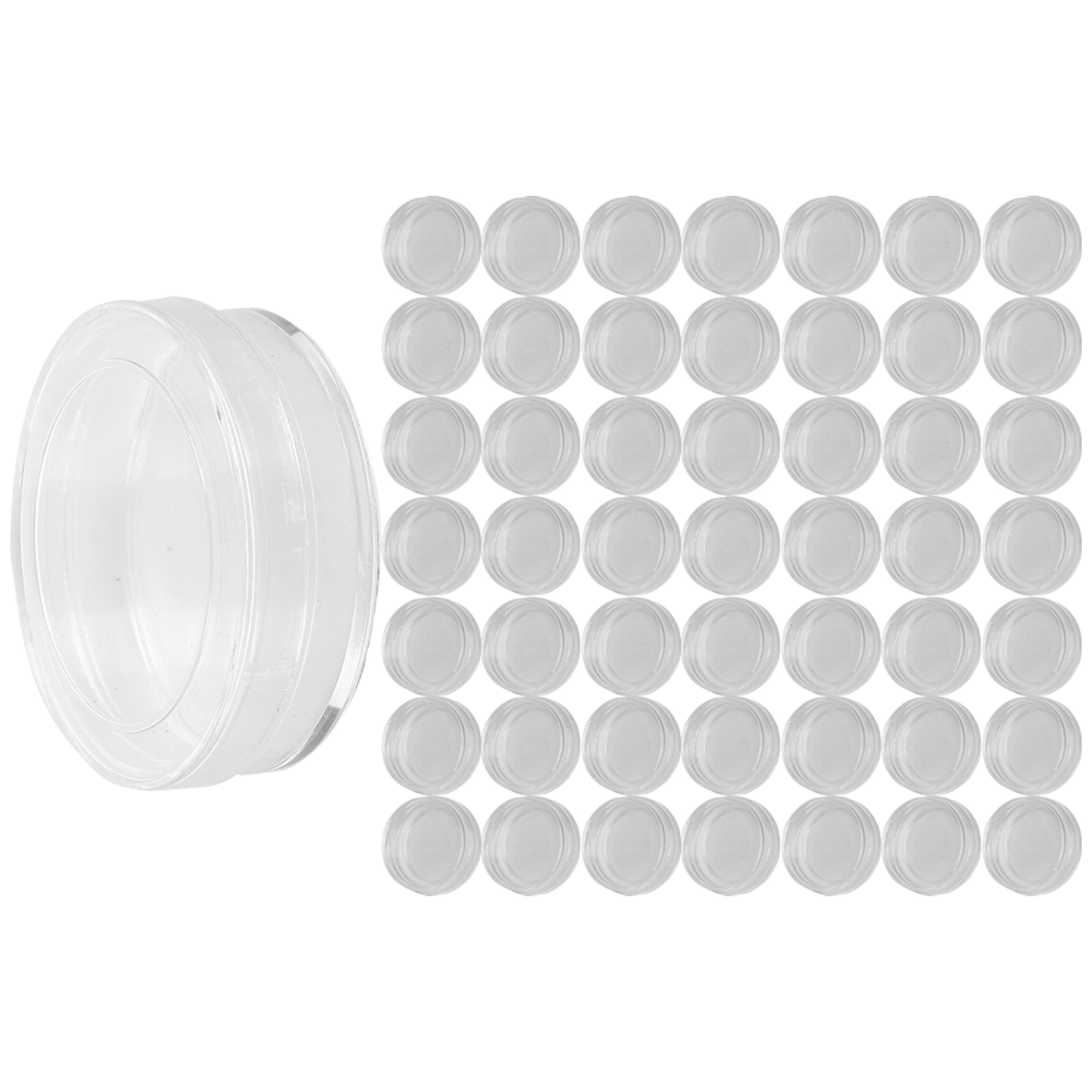 50pcs 33mm Cylindrical Transparent Watch Parts Storage Box Repairing Spare Parts Case