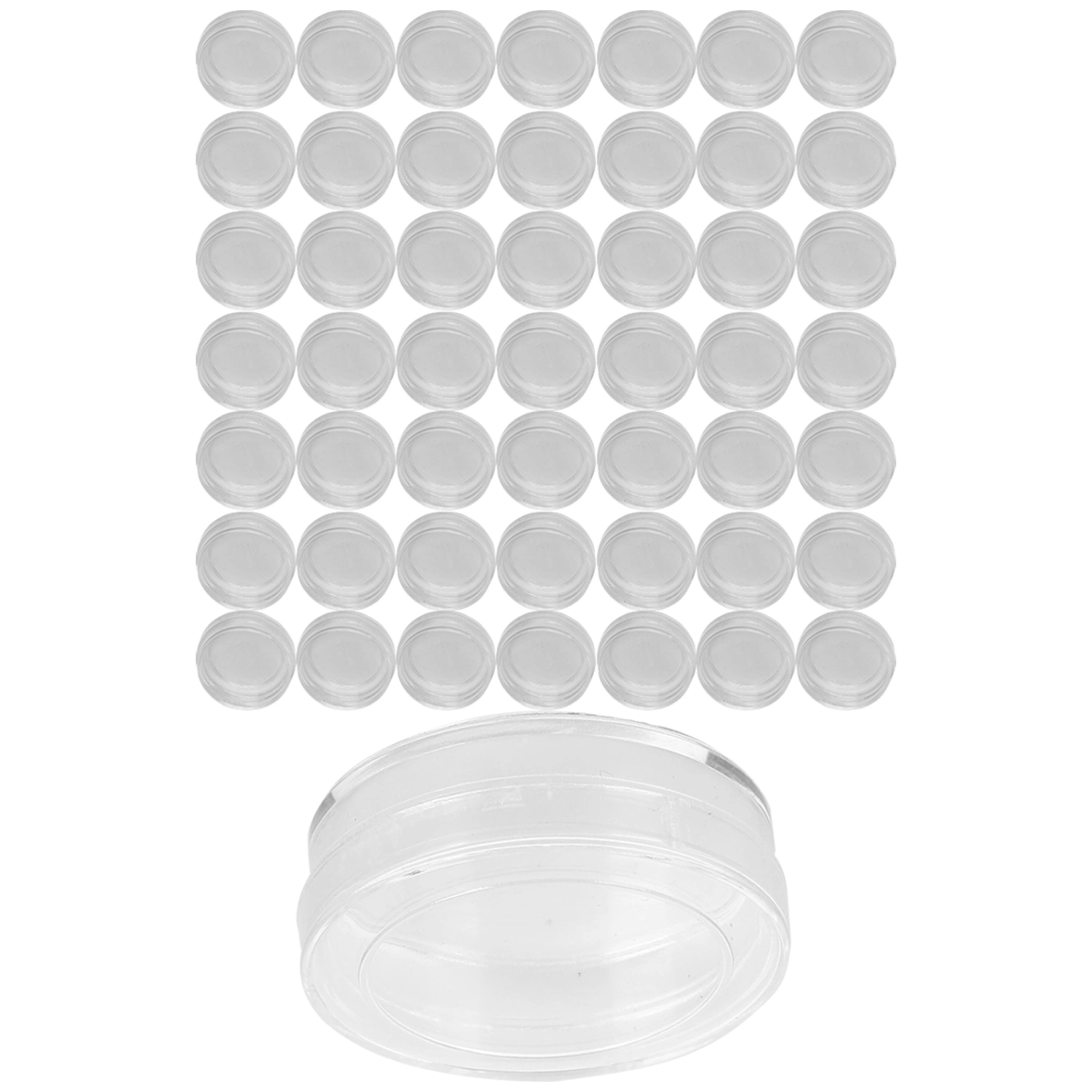 50pcs 33mm Cylindrical Transparent Watch Parts Storage Box Repairing Spare Parts Case