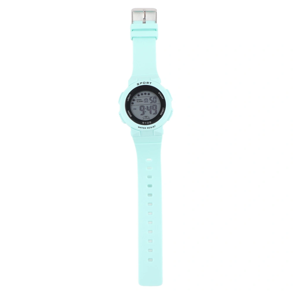 Fashionable Digital Watch Luminous Lights Waterproof Electronic Watches for Children9109 Light Green