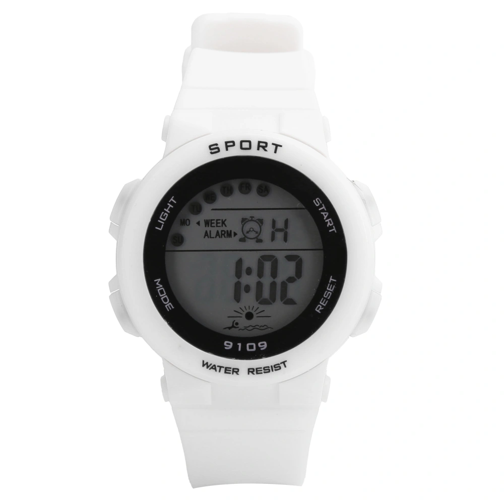 Fashionable Digital Watch Luminous Lights Waterproof Electronic Watches for Children9109 White