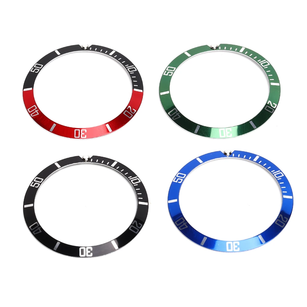 4pcs Aluminum Watch Bezel Ring Replacement Wristwatch Watch Dial Bezel Ring Accessory