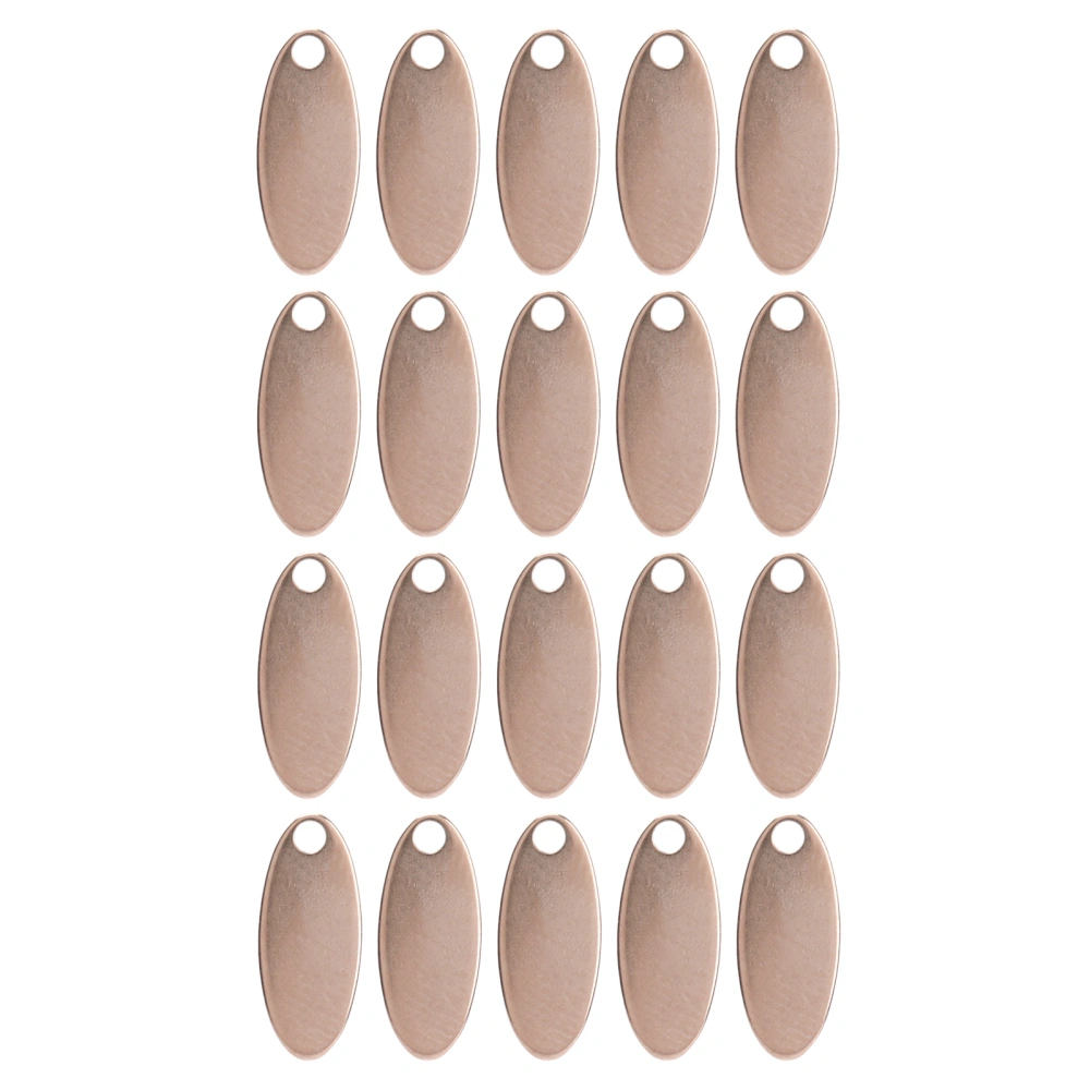 20pcs Stainless Steel Oval Pendant DIY Dog Tags with Hole Jewelry Making AccessoryRose Gold 5 x 12mm