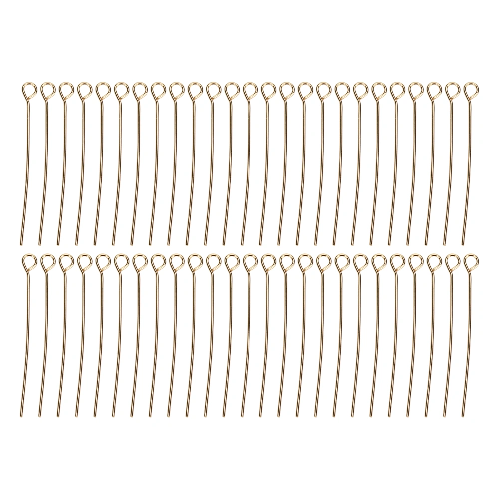 50pcs Open Eye Pins DIY Craft Bead Jewelry Pendant Making Parts Accessory SuppliesGold 45mm / 1.77in