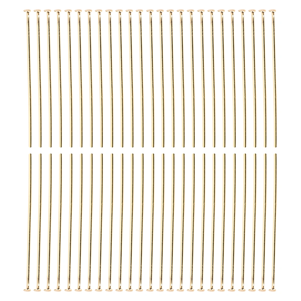 50pcs Stainless Steel Flat Head Pins DIY Craft Bead Jewelry Pendant Making Parts AccessoryGold 35mm / 1.38in