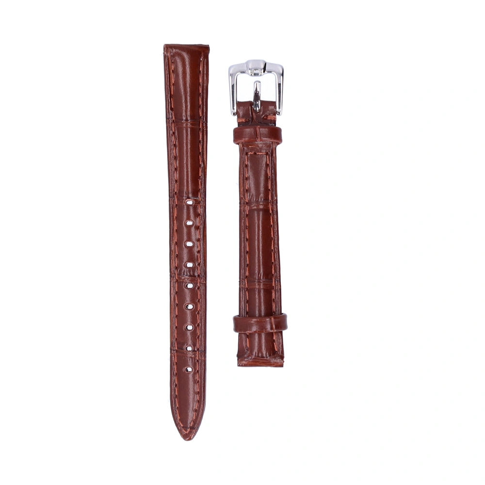 Wristwatch Strap Pin Buckle Watch Band Replacement Unisex Watch Strap Accessory Brown12mm / 0.47in