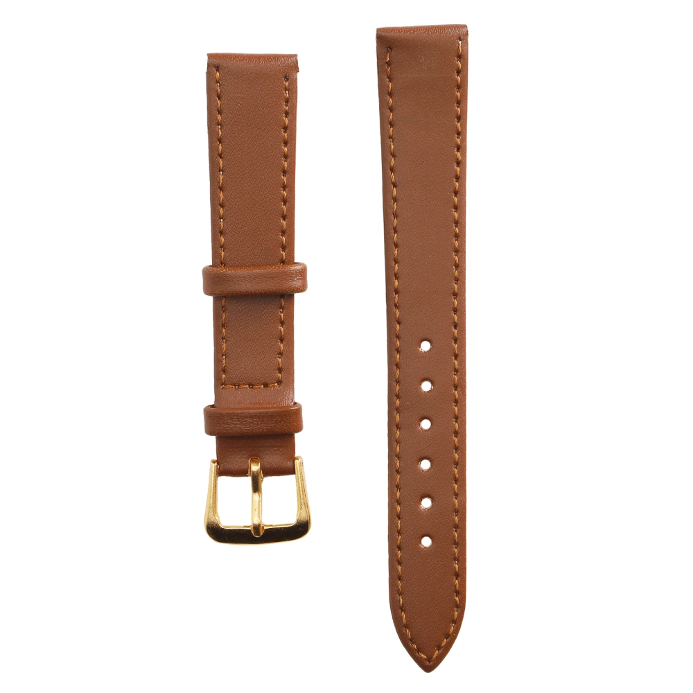 Unisex Universal Pin Buckle Watch Band PU Leather Replacement Watch Strap Accessory Brown16mm / 0.63in