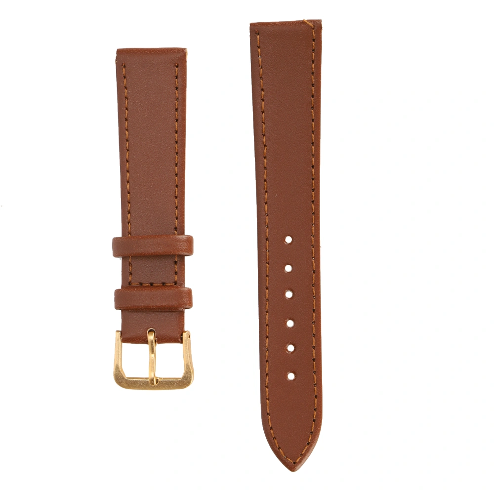 Unisex Universal Pin Buckle Watch Band PU Leather Replacement Watch Strap Accessory Brown18mm / 0.71in