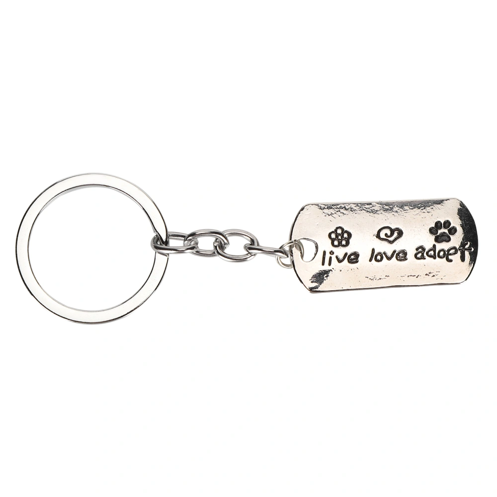 Rectangular Unique Pattern Keychain Alloy Lovely Exquisite Key Ring Decoration Gift