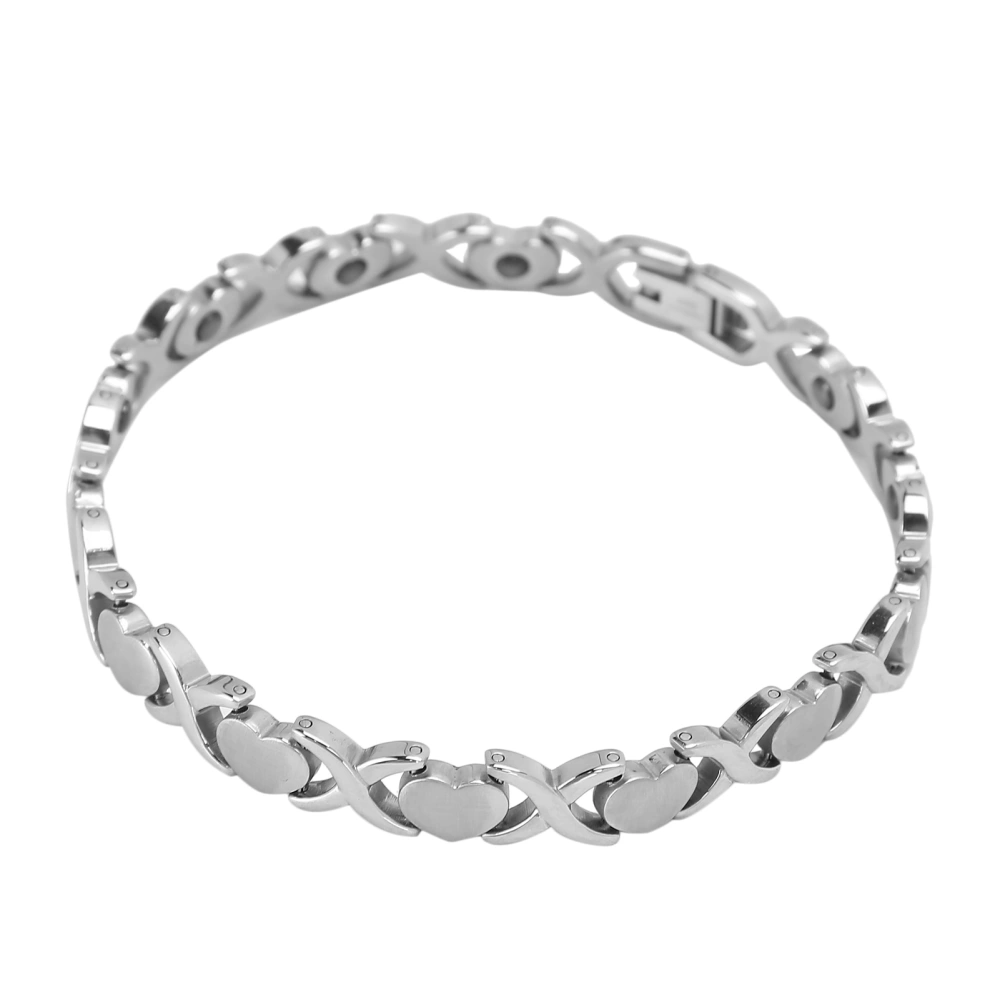 Titanium Steel Magnetic Therapy Bracelet Heart Shape Women Bracelet Jewelry Accessory