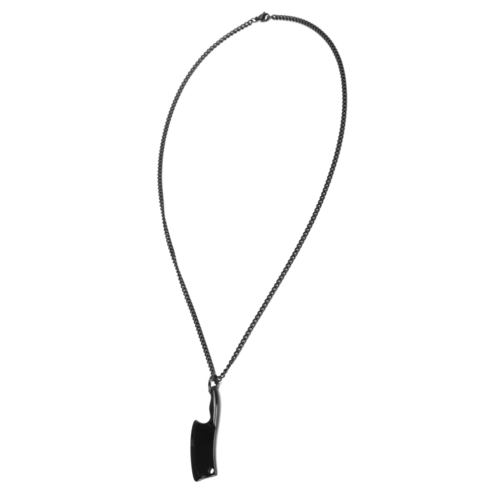 Stainless Steel Chopping Knife Pendant Necklace for Men Fashionable Necklace JewelryBlack