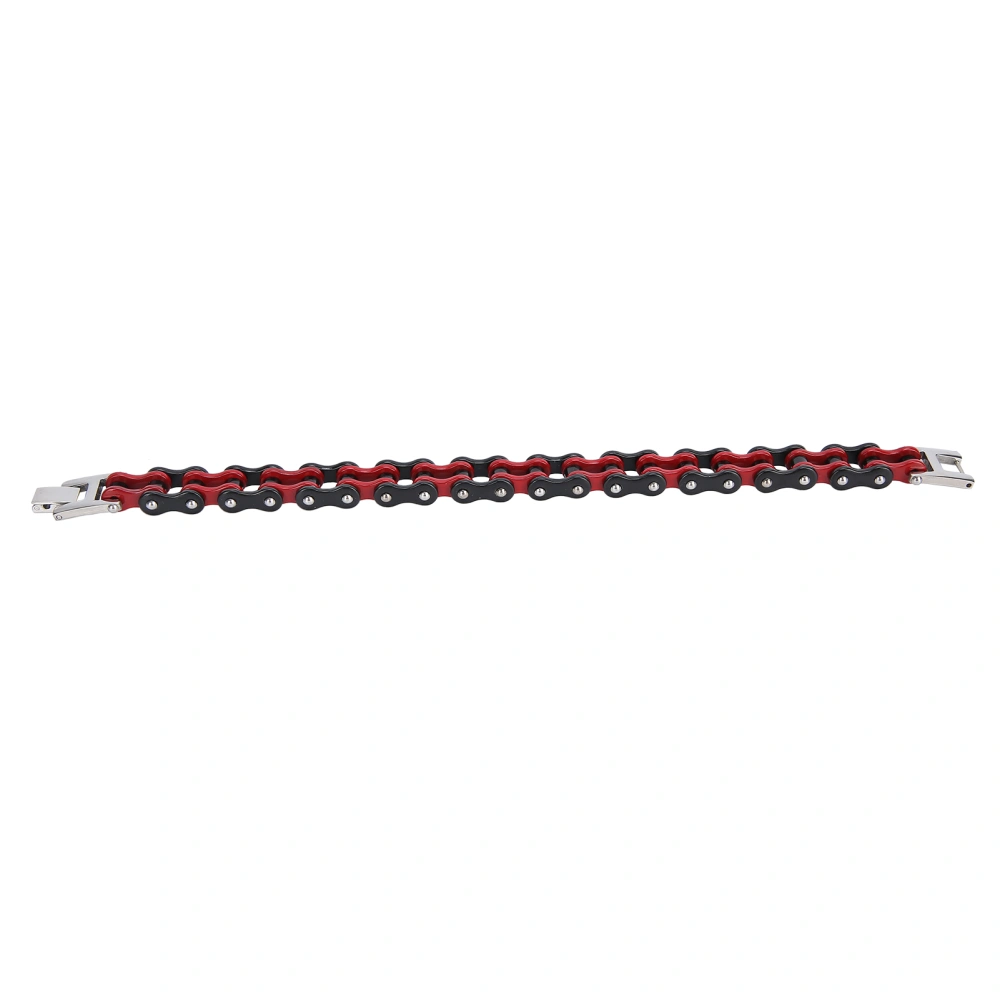 Motorcycle Chain Bracelet Wristband Rock and Roll Style Bracelet Clothes AccessoryBlack Red