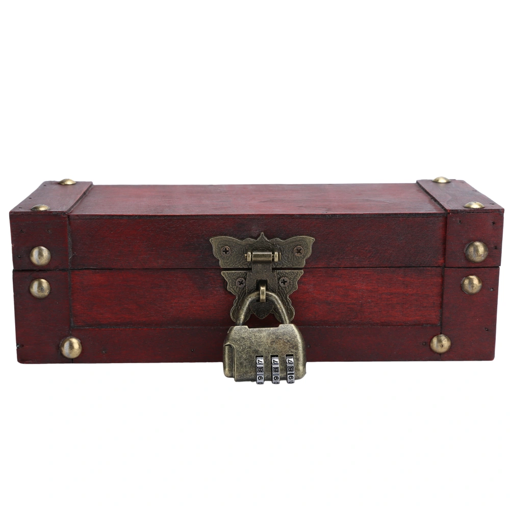 Vintage Storage Box Antique Style Jewelry Ornaments Organizer Retro Treasure Chest6702‑DH Red Folding Clasp