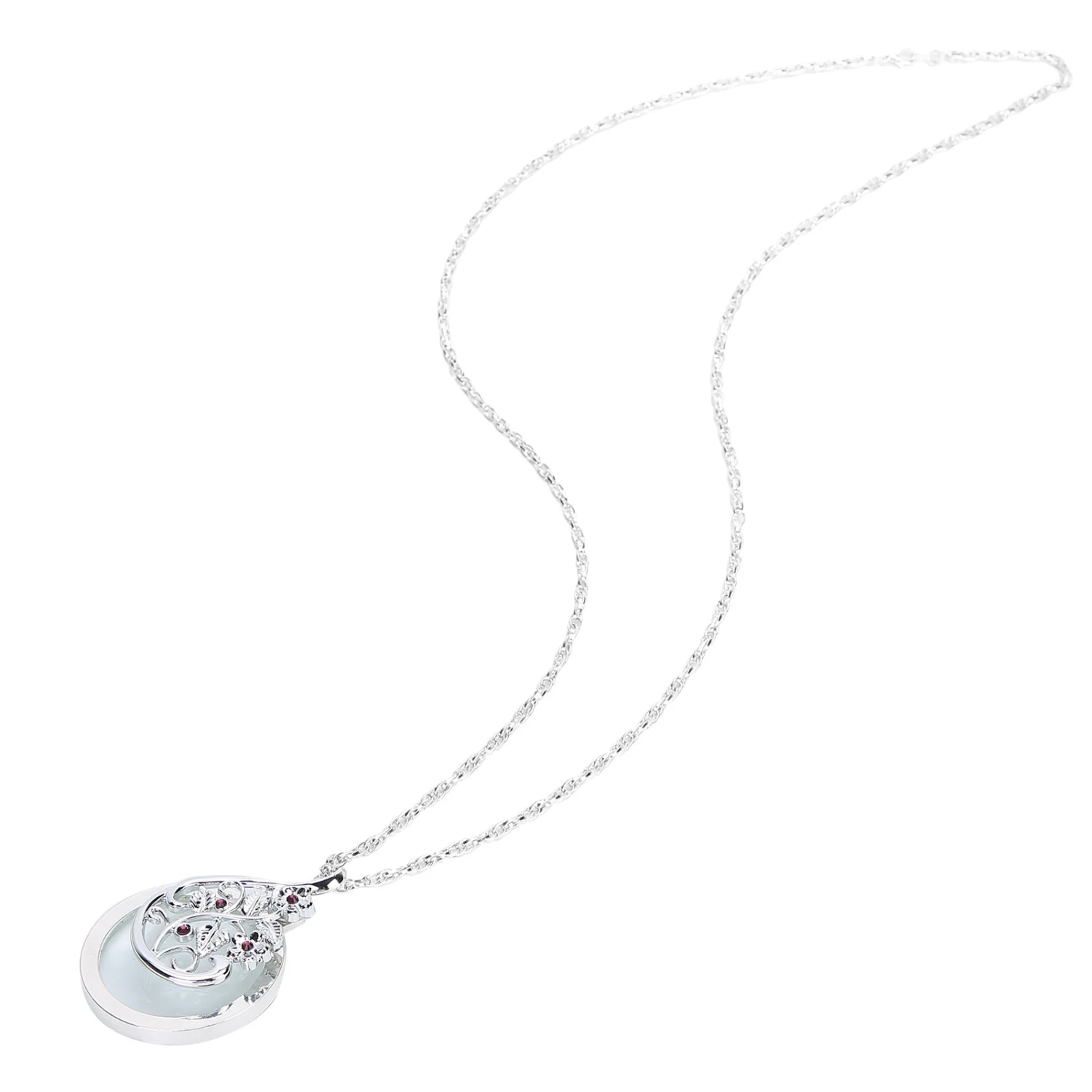 4.5X Necklace Magnifying Glass Metal Portable Magnifier Chain Pendant for ReadingSilver