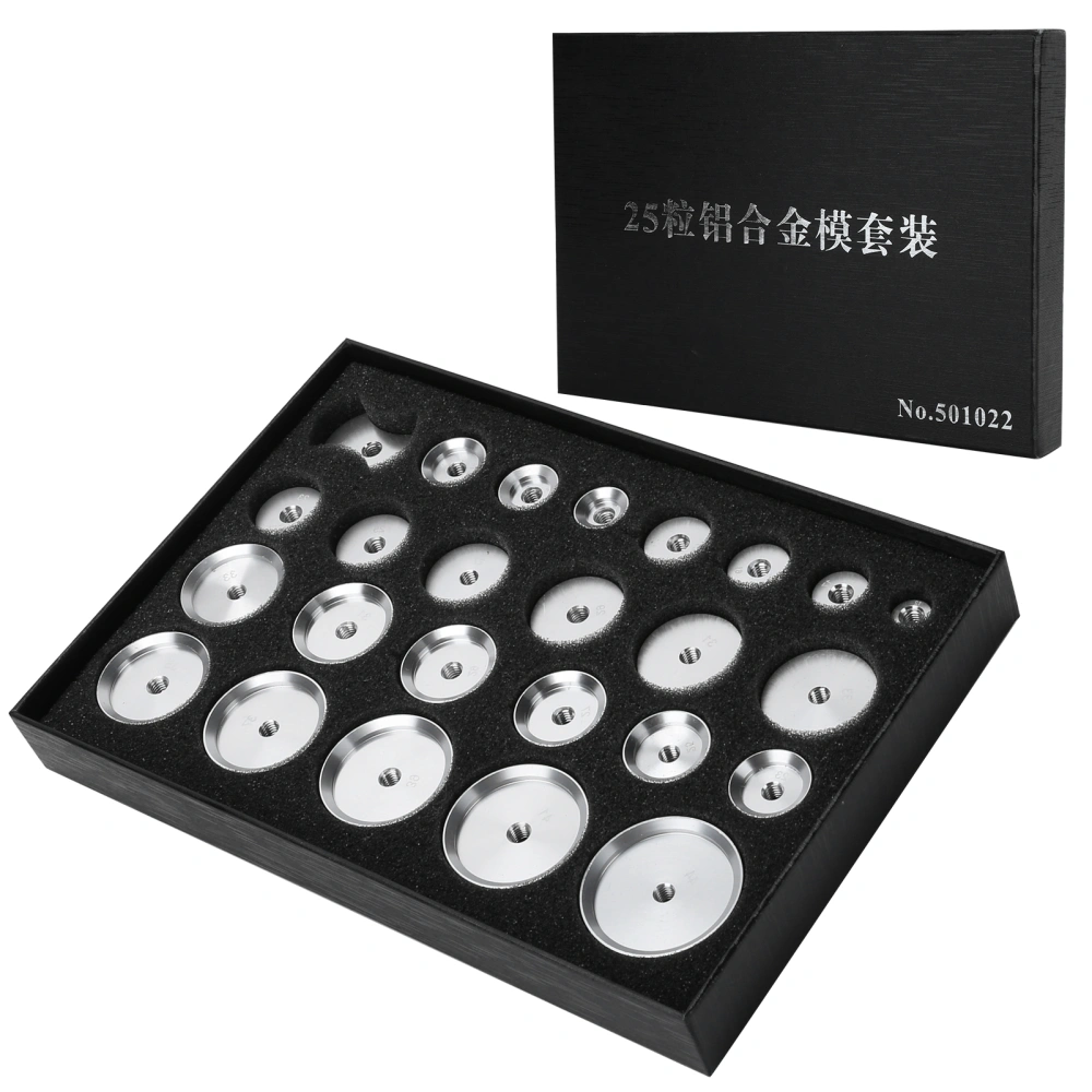 25pcs Watch Capping Machine Dies Back Cover Pressing Aluminum Mold Accessories for Watch Repair