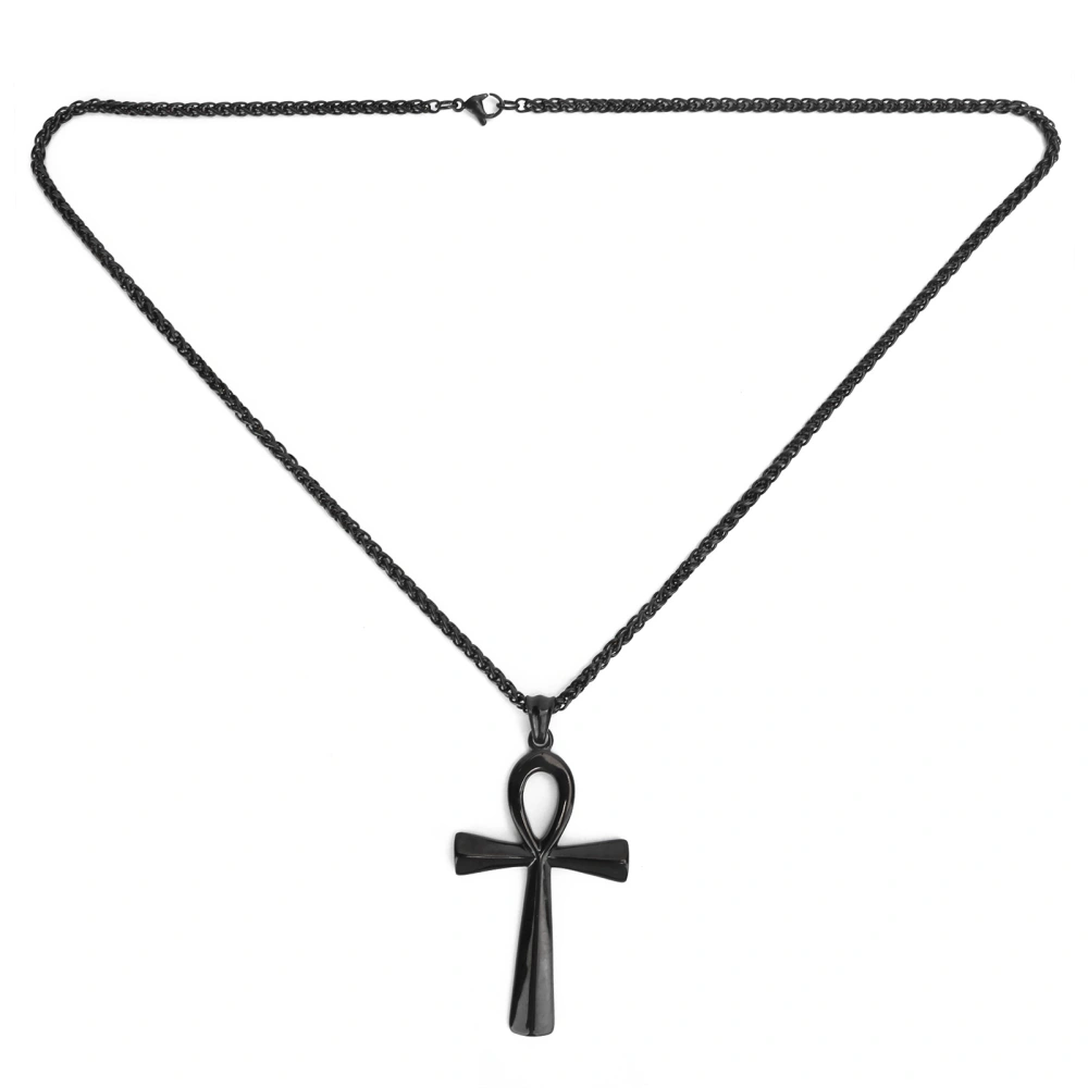 Men Stainless Steel Necklace Chain Exquisite Fashionable Pendant Necklace Accessory GiftBlack