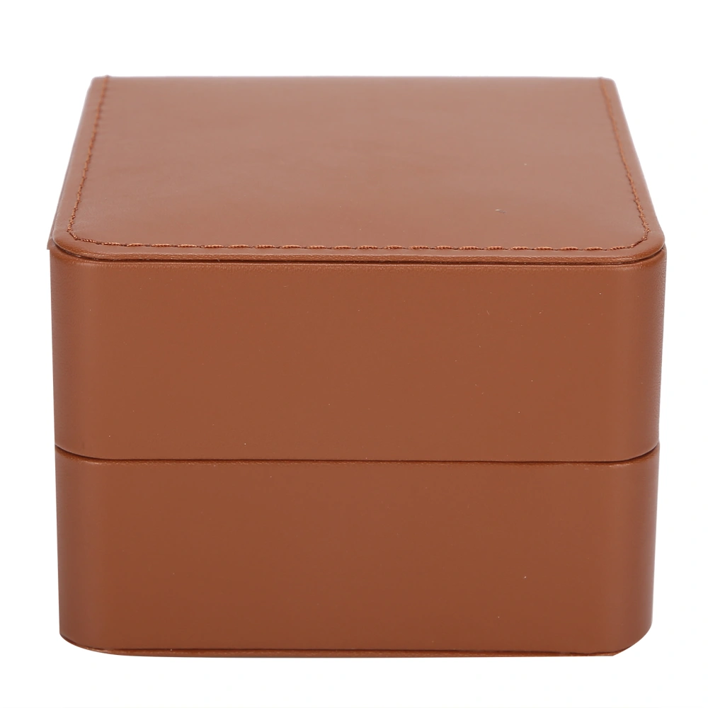 PU Leather Watch Storage Box Container Gift Box with Soft Pillow for Watch Necklace BraceletBrown