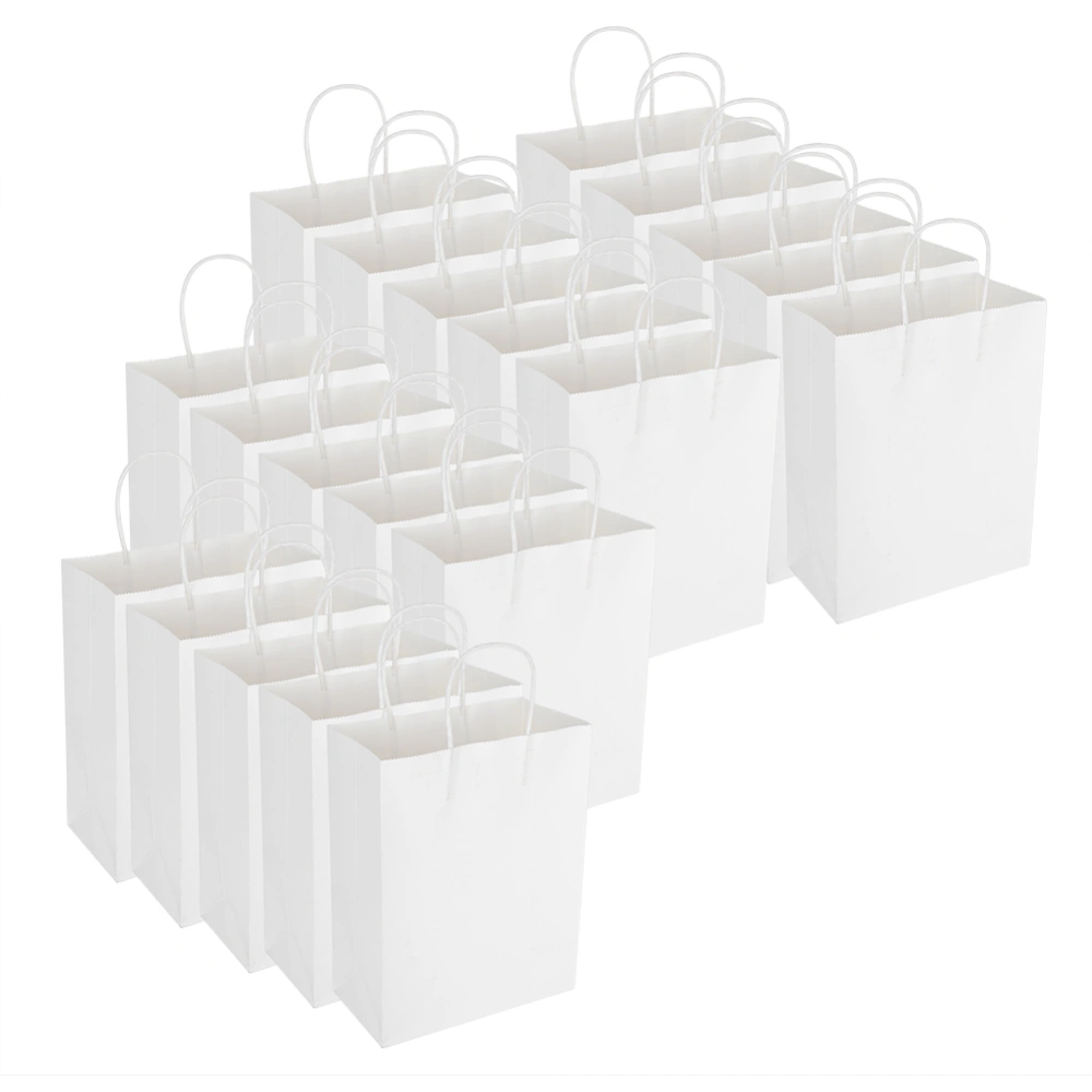 EcoFriendly Portable Kraft Paper Bag Shop Clothes Packaging Gift Bag (M 21 x 11 x 27.5cm)(White )