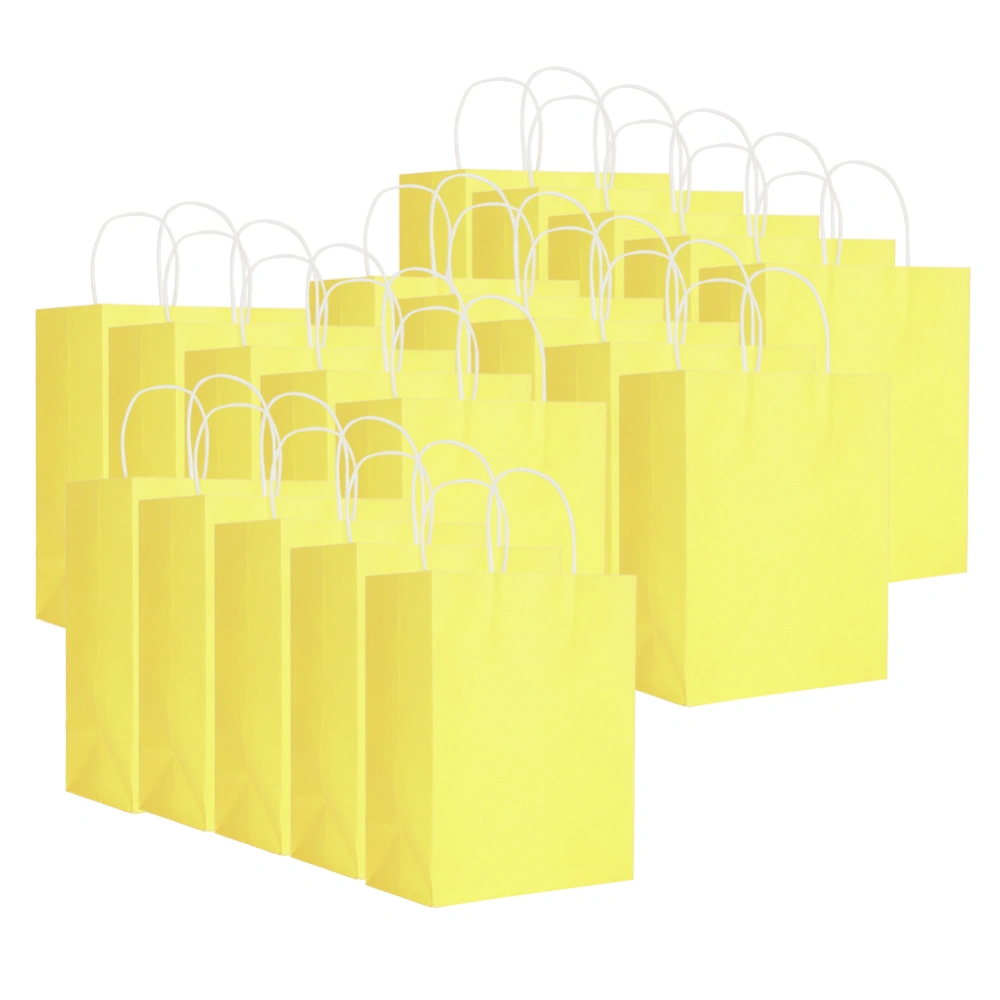 Eco&#8209;Friendly Portable Kraft Paper Bag Shop Clothes Packaging Gift Bag (M 21 x 11 x 27.5cm)Yellow