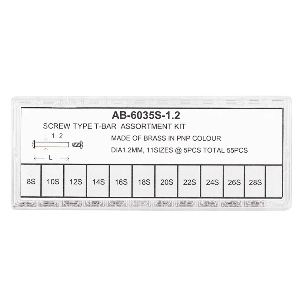 Watch Spring Bar Screw Type Metal Spring Bar Watch Repairing Tools Accessory(AB&#8209;6035S&#8209;1.2 )