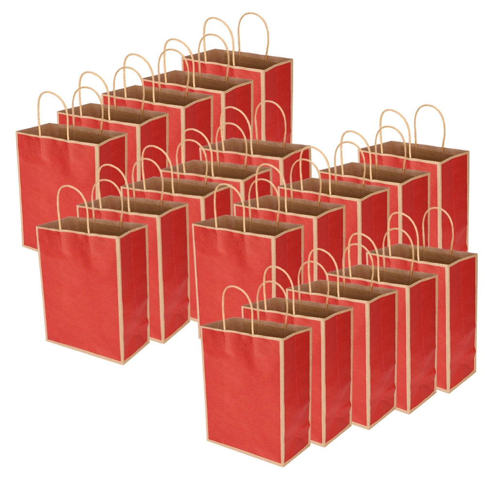 20pcs Kraft Paper Bag Reusable EcoFriendly Bag for Clothes Gifts 21 x 11 x 27.5cm(Dark Red )