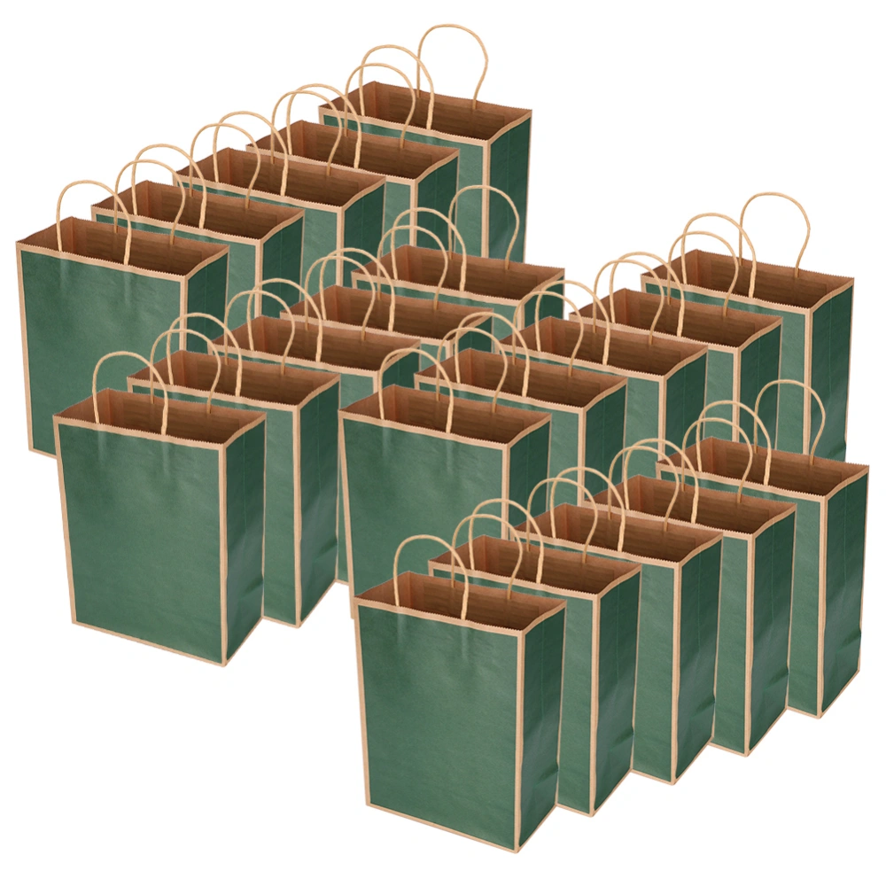 20pcs Kraft Paper Bag Reusable EcoFriendly Bag for Clothes Gifts 21 x 11 x 27.5cm(Dark Green )