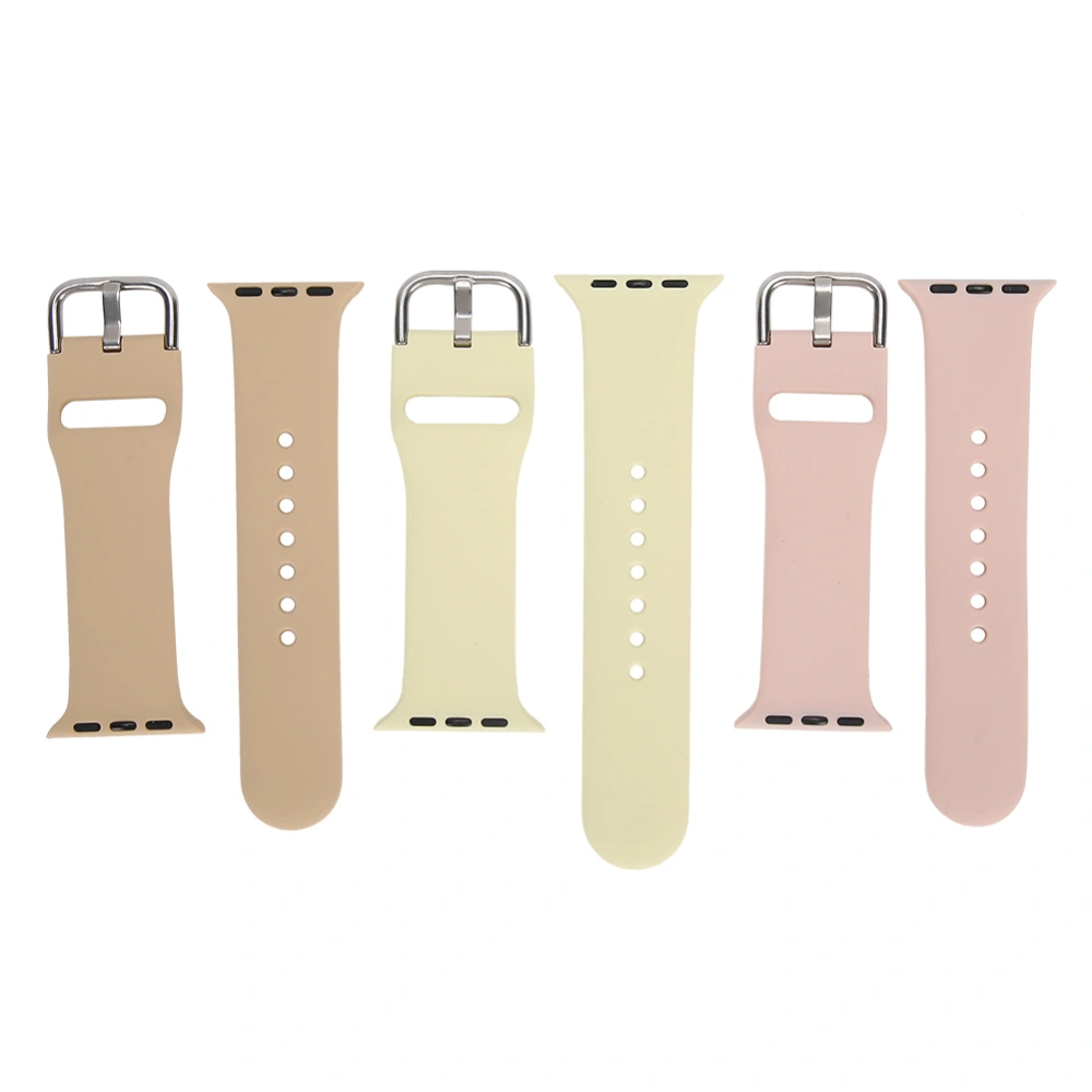 3pcs Soft Silicone Watchband Watch Strap Replacement Accessory for 38 mm Width Watch