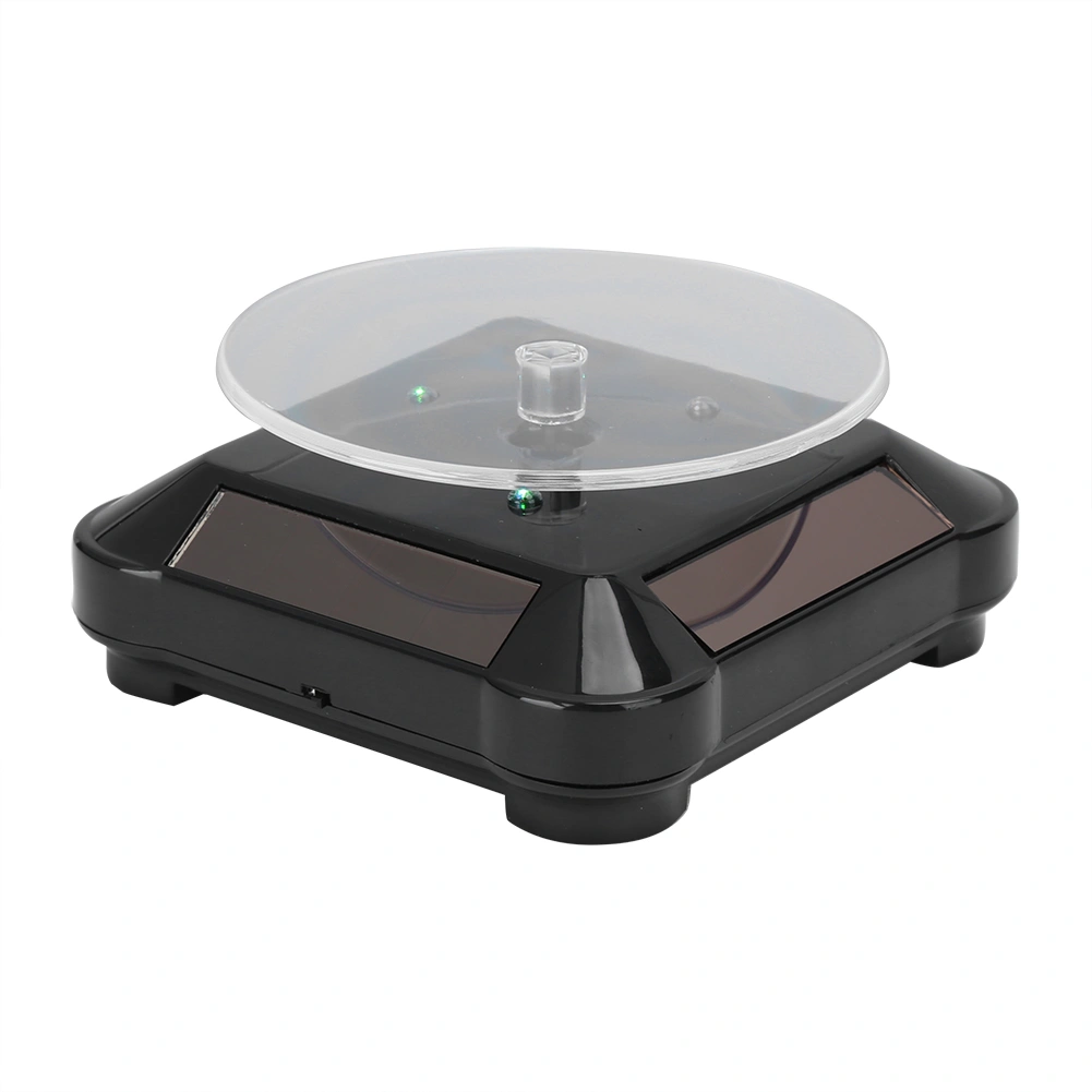 Jewelry Display Stand Solar Powered Rotating Turntable Electric Jewelry Display Tool Black