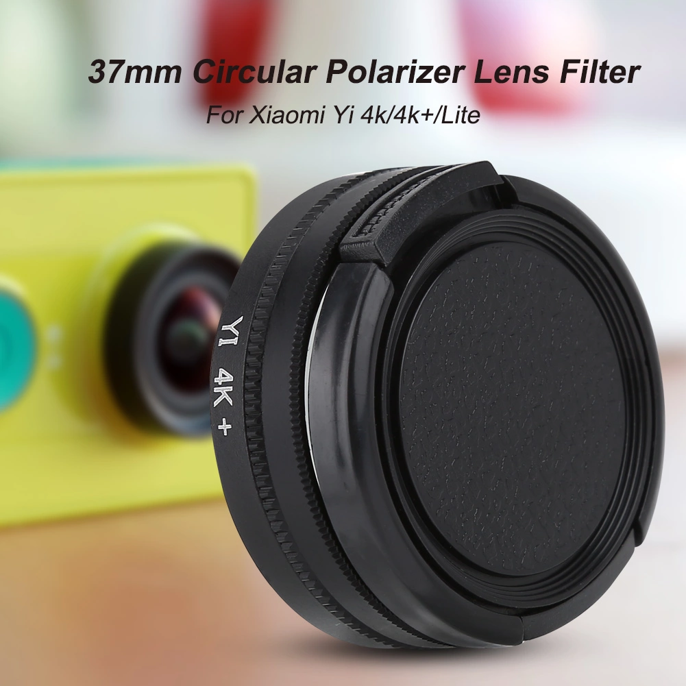 37mm Circular Polarizer Lens Filter with Adapter Ring Protective Cap for Xiaomi Yi 4k/4k+/Lite