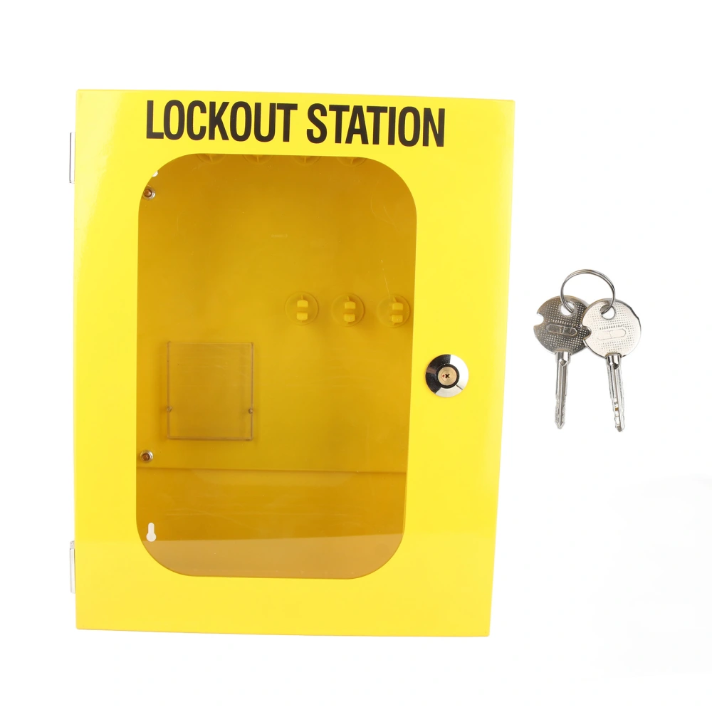 Lockout Station Iron Portable Industrial Safety Multi Function Lockout Tagout Padlock Station Cabine Box with 2 Keys