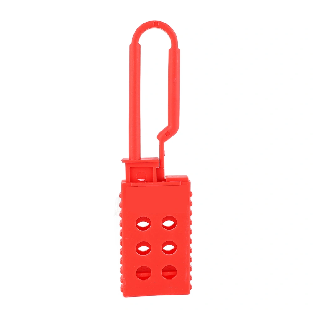 Safety Lockout Hasp Insulating 6 Holes Lock Expander Insulated Safety Hasp Lock for Industrial Equipment Red 4.55 X 15.7 cm