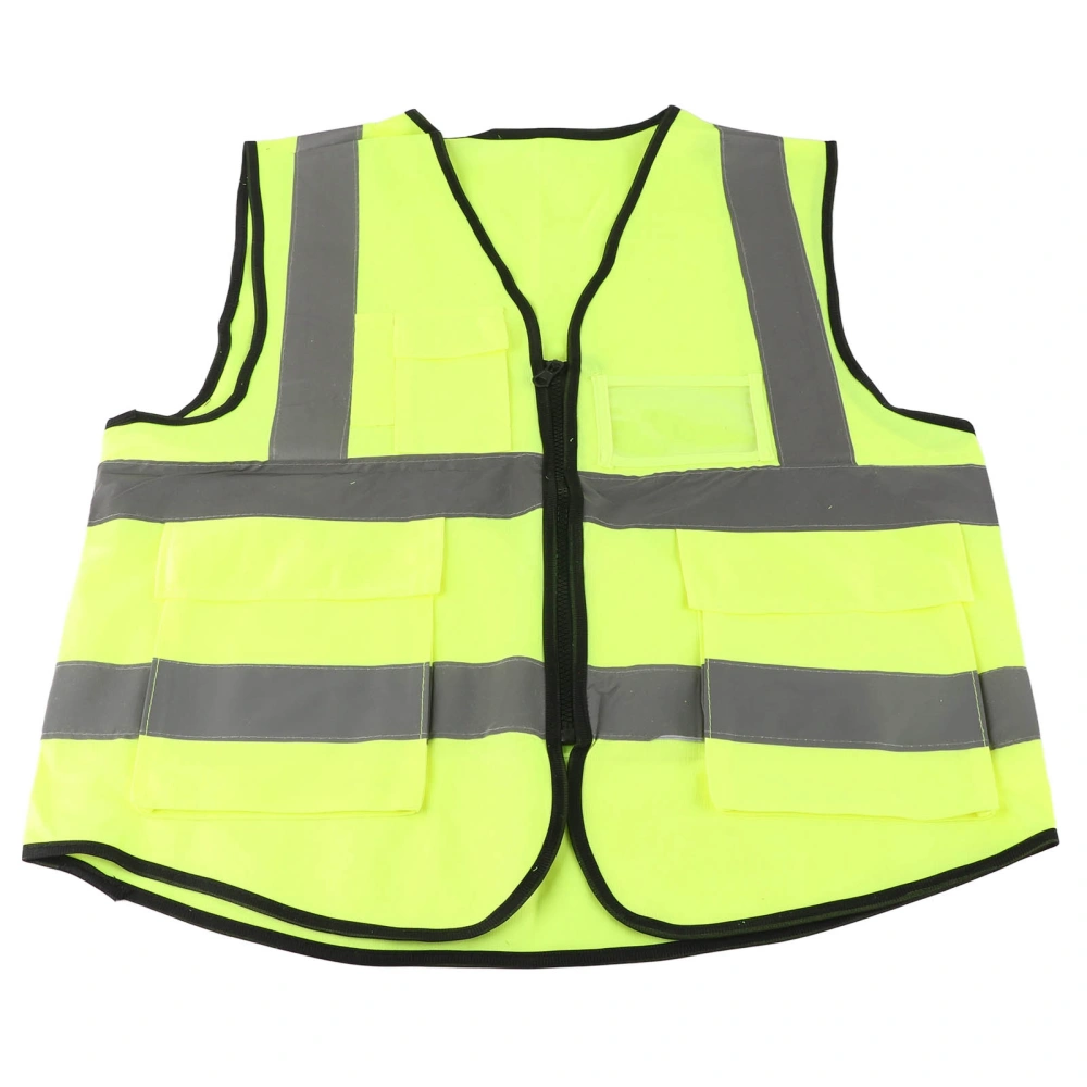 Reflective Safety Vests Practical High Visibility Vest with Multi Pockets and Zipper for Construction Traffic Control