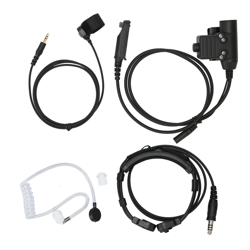 Throat Mic Headset 7.1mm Plug with PTT Adapter Push to Talk for Baofeng UV‑9R UV‑9R PLUS UV‑XR BF‑9700