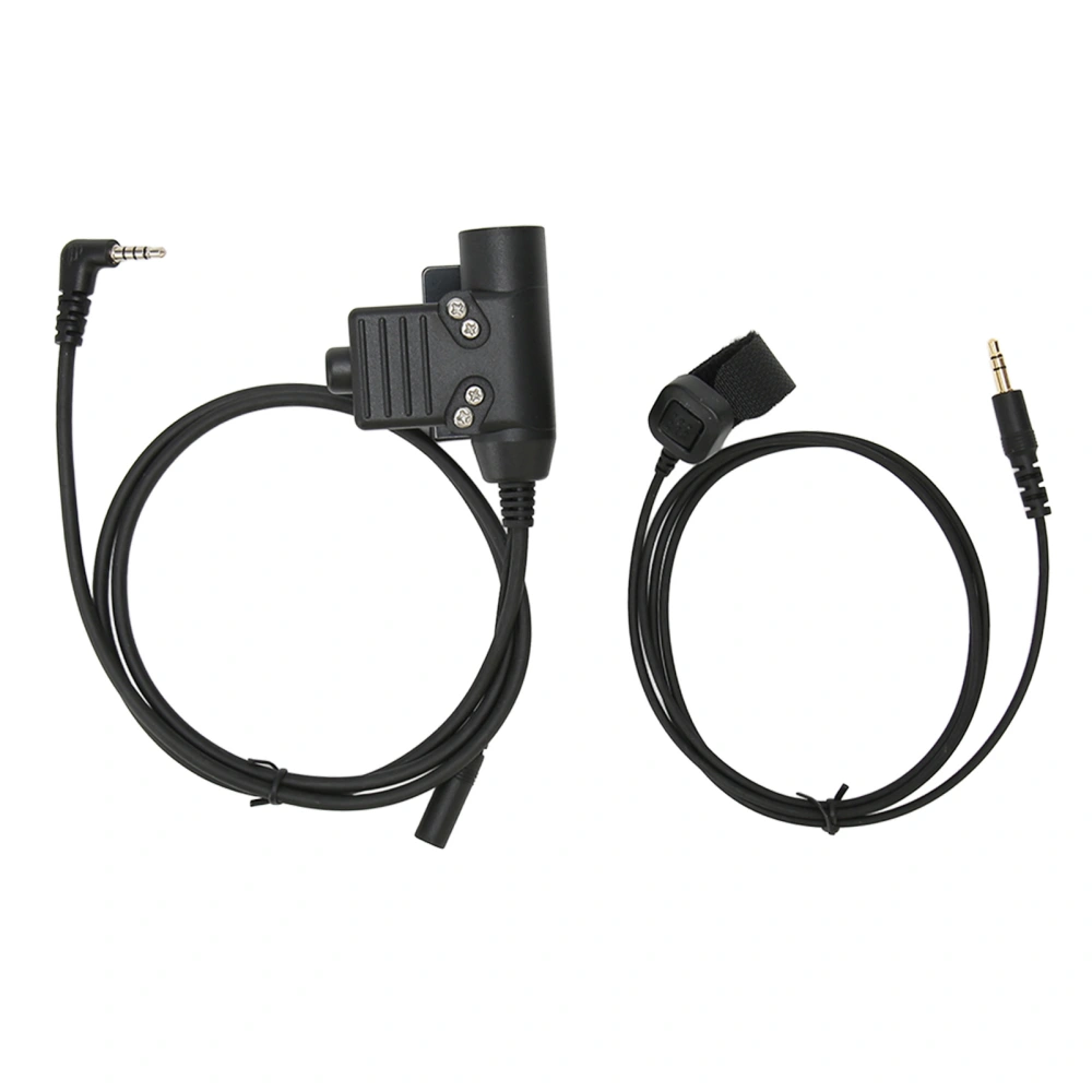 PTT Adapter with 90cm Cable Push to Talk Portable Headset Connector Adapter for Xiaomi 2 Way Radio