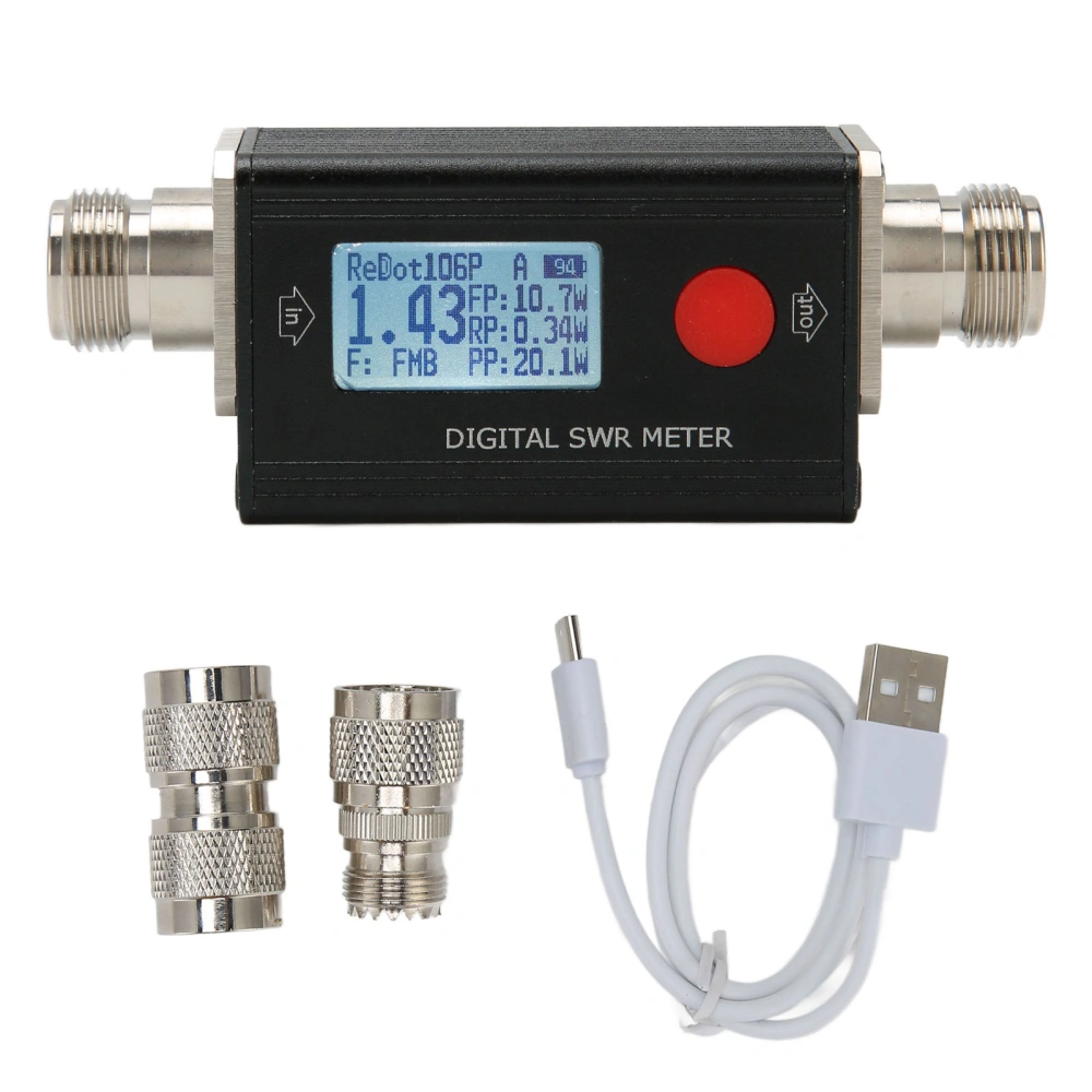 Standing Wave Meter Power Meter with Backlight 80MHz to 999MHz Accurate Digital Shortwave Measurement Meter for Outdoor