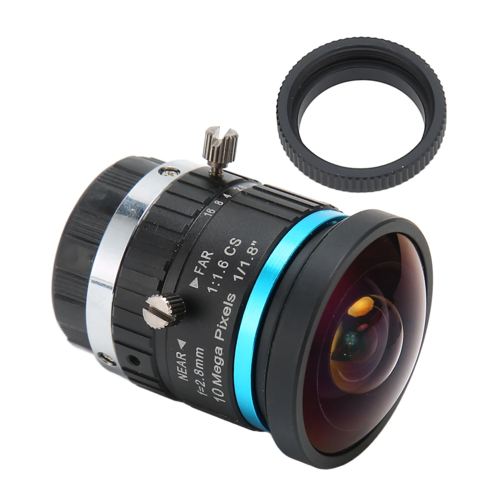 CS Mount 10MP 2.8mm Focal Length Lens Manual Iris Focus Low Distortion CCTV Lens for Security Industrial Camera