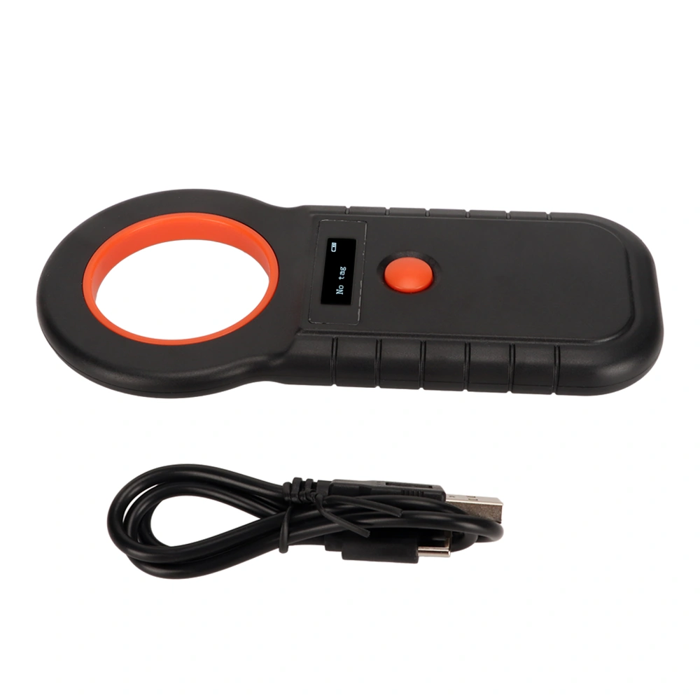 RFID Reader Handheld 134.2Khz 125Khz Portable Animal Microchip Scanner Tag Reader for ISO 11784 11785 FDX‑B EMID Black