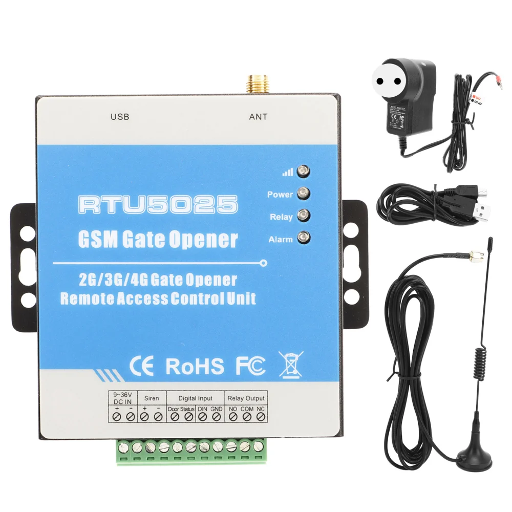 RTU5025 Gate Opener GSM 3G 4G LTE Wireless Remote Gate Opener Operator Garage Door Access Controller AC 100‑240V 4GL‑E EU Plug